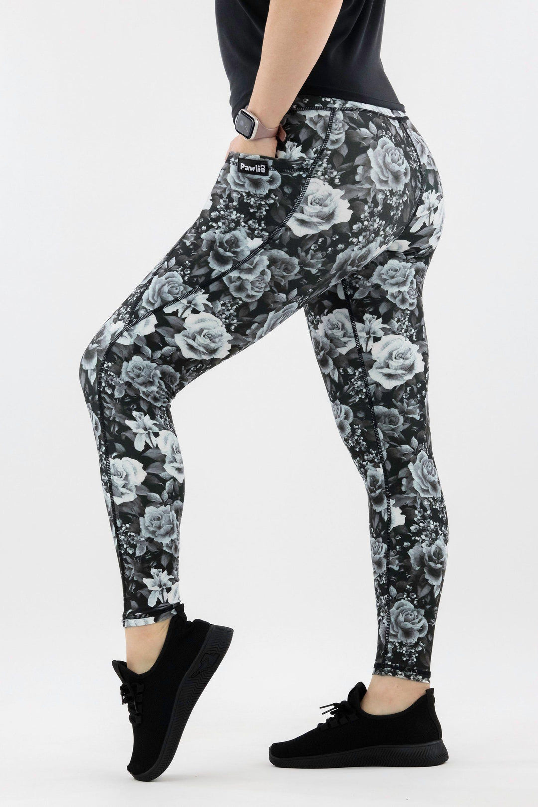 Vintage Rose - Hybrid 2.0 - Leg Pockets - Full Leggings Hybrid Full Leggings Pawlie