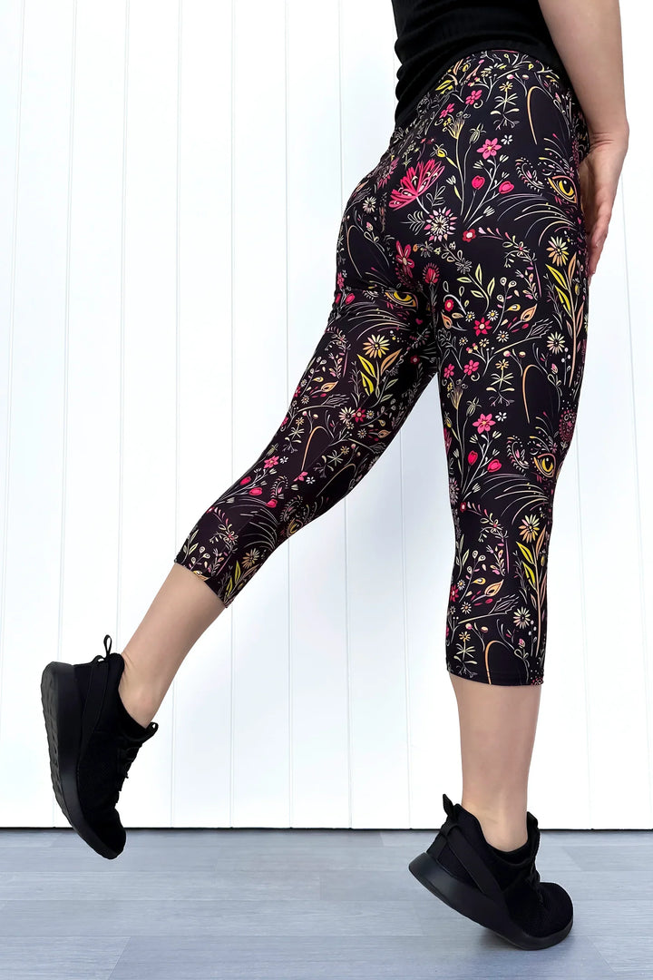 Whiskers & Wildflowers - Casual - Capri Leggings
