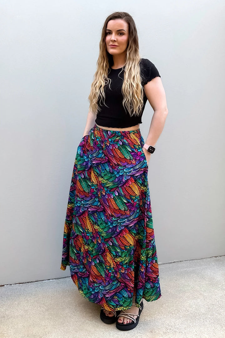 Camellia Maxi Skirt - Feather Wild - Pockets