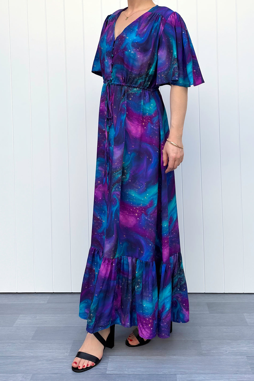 Peony Maxi Dress - Aurora Sky - Pockets