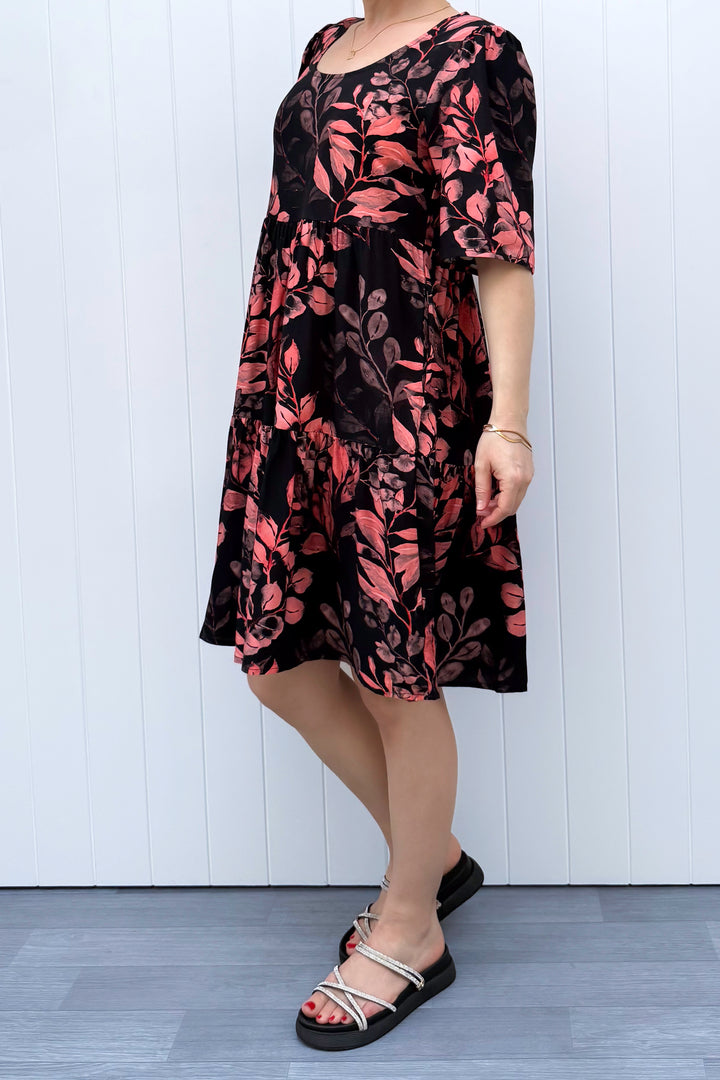 Lily Dress - Vintage Watercolour Leaves - Pockets