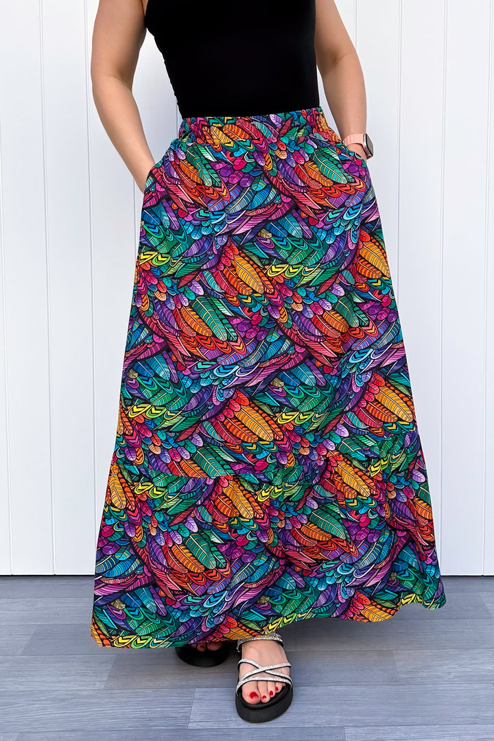 Camellia Maxi Skirt - Feather Wild - Pockets