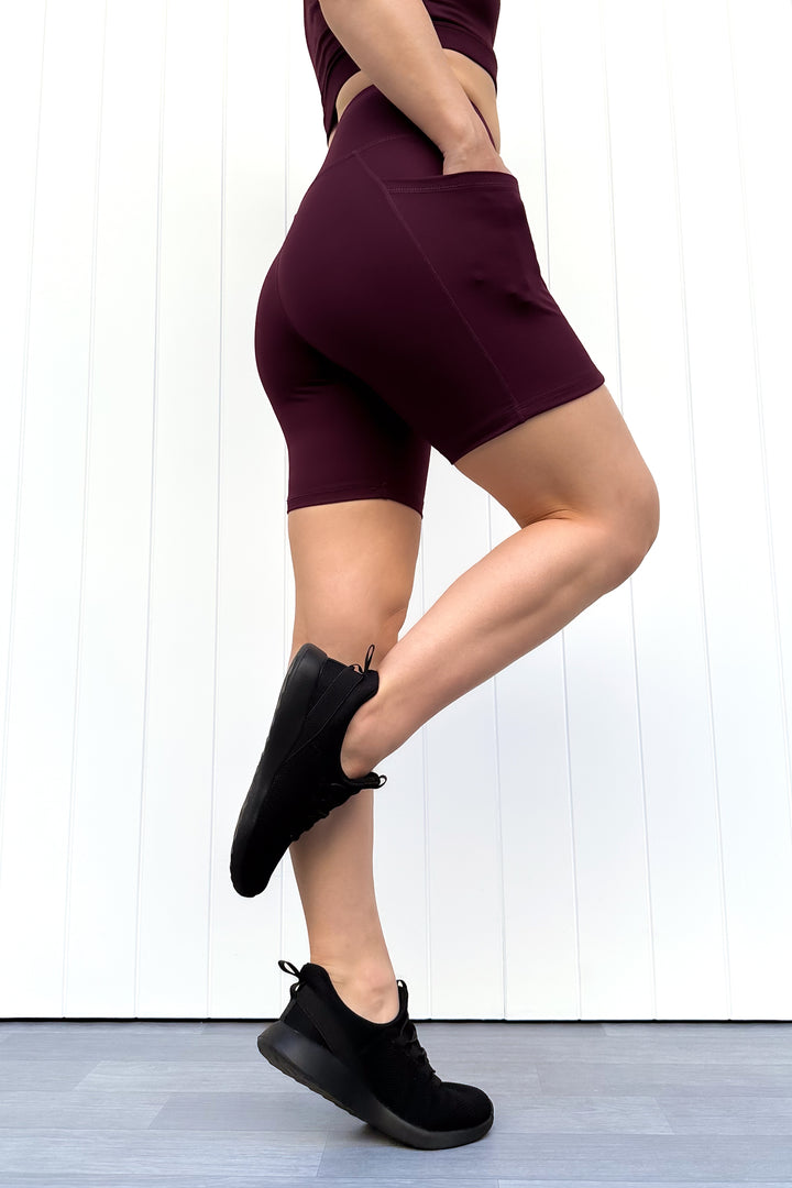 Plum - Mid Shorts - Hybrid 2.0 - Pockets