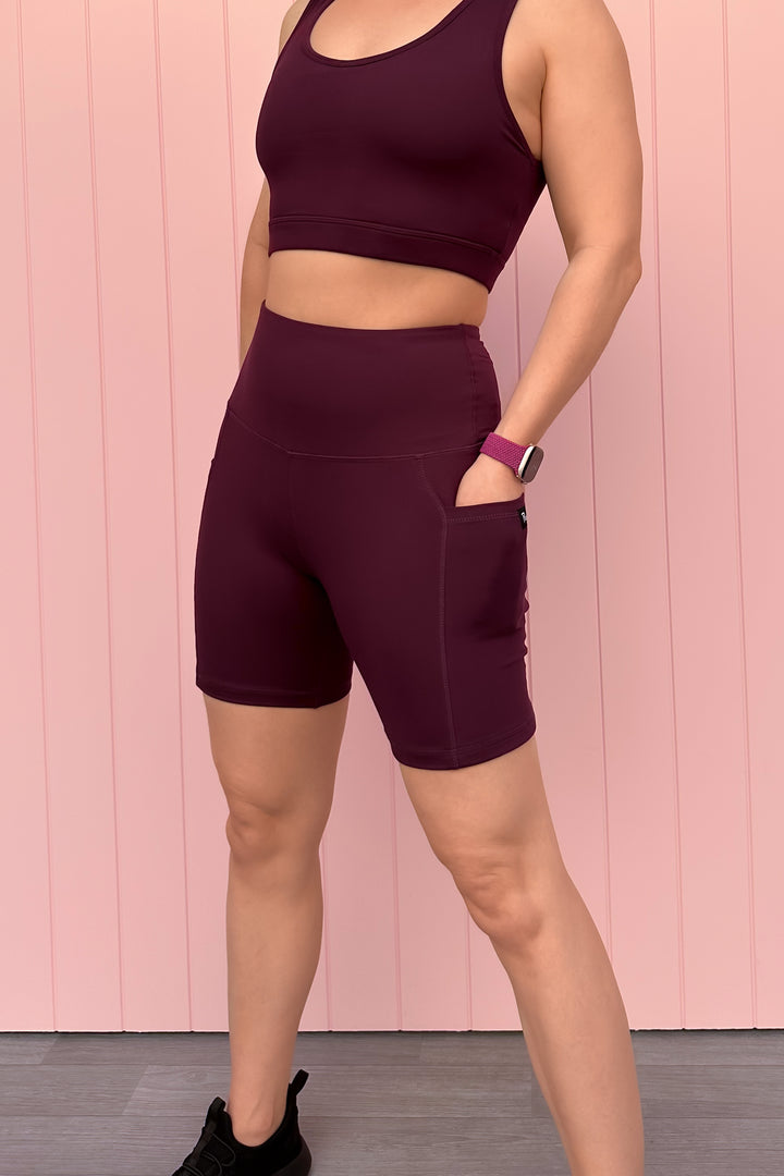 Plum - Mid Shorts - Hybrid 2.0 - Pockets