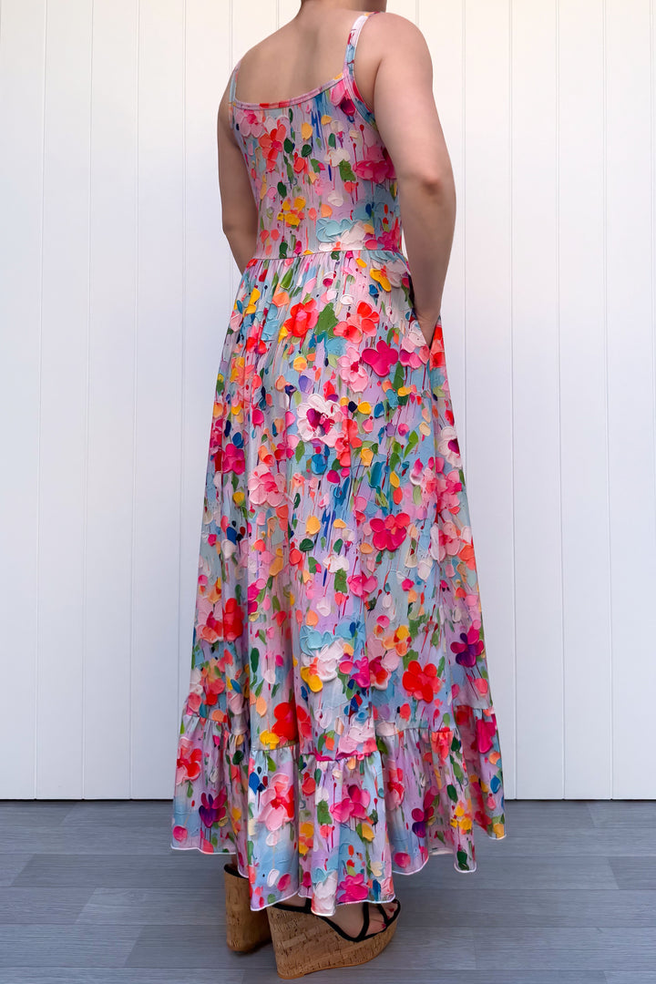 Celeste Maxi Dress - Painted Petals - Pockets