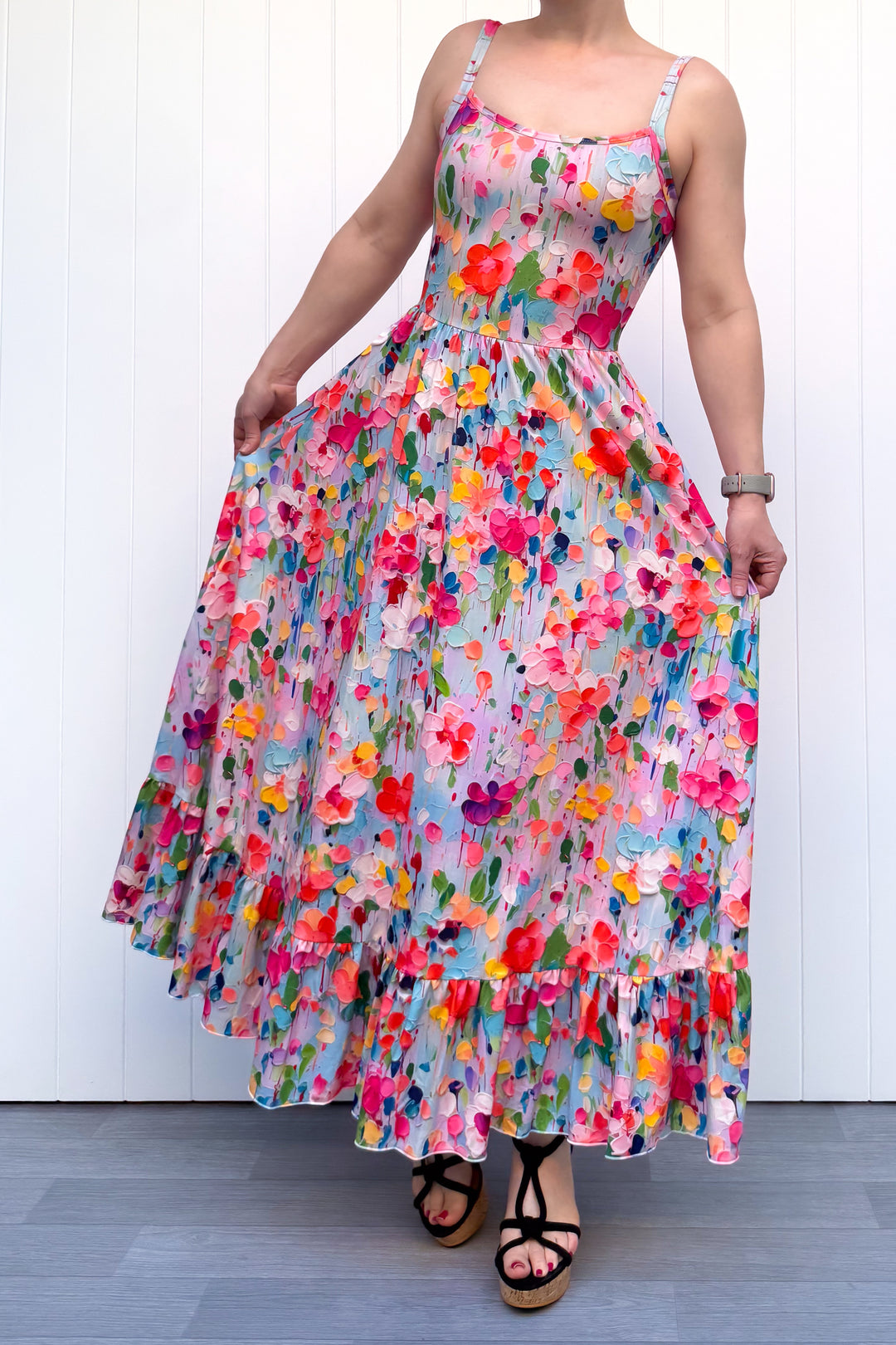 Celeste Maxi Dress - Painted Petals - Pockets