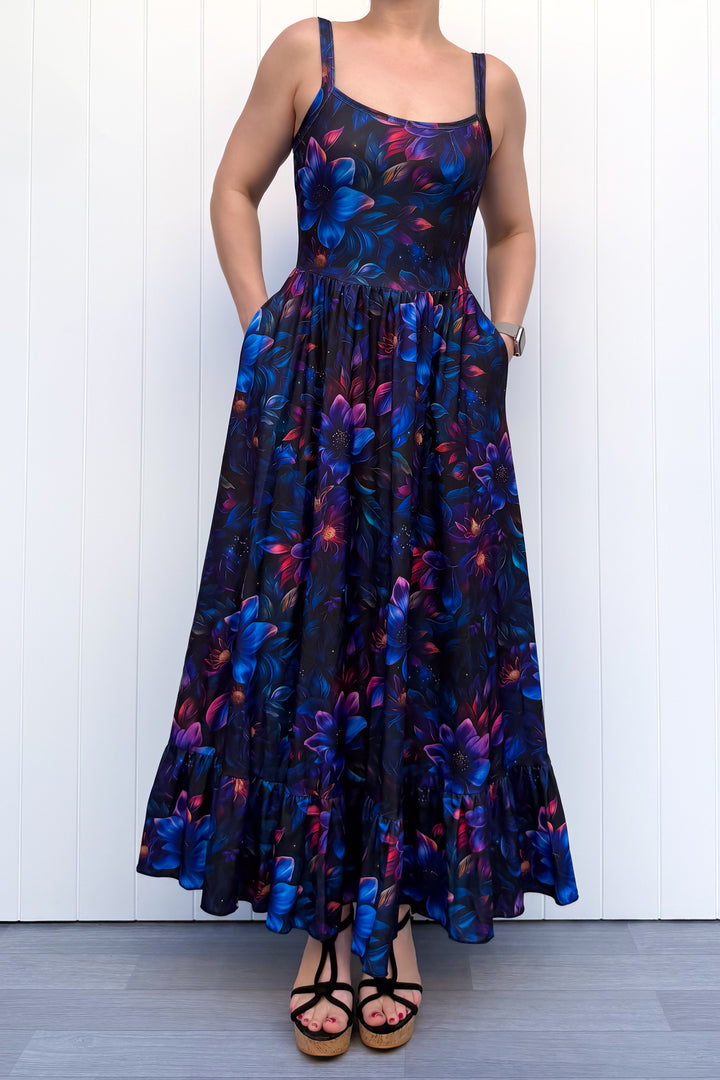 Celeste Maxi Dress - Obsidian Petal - Pockets