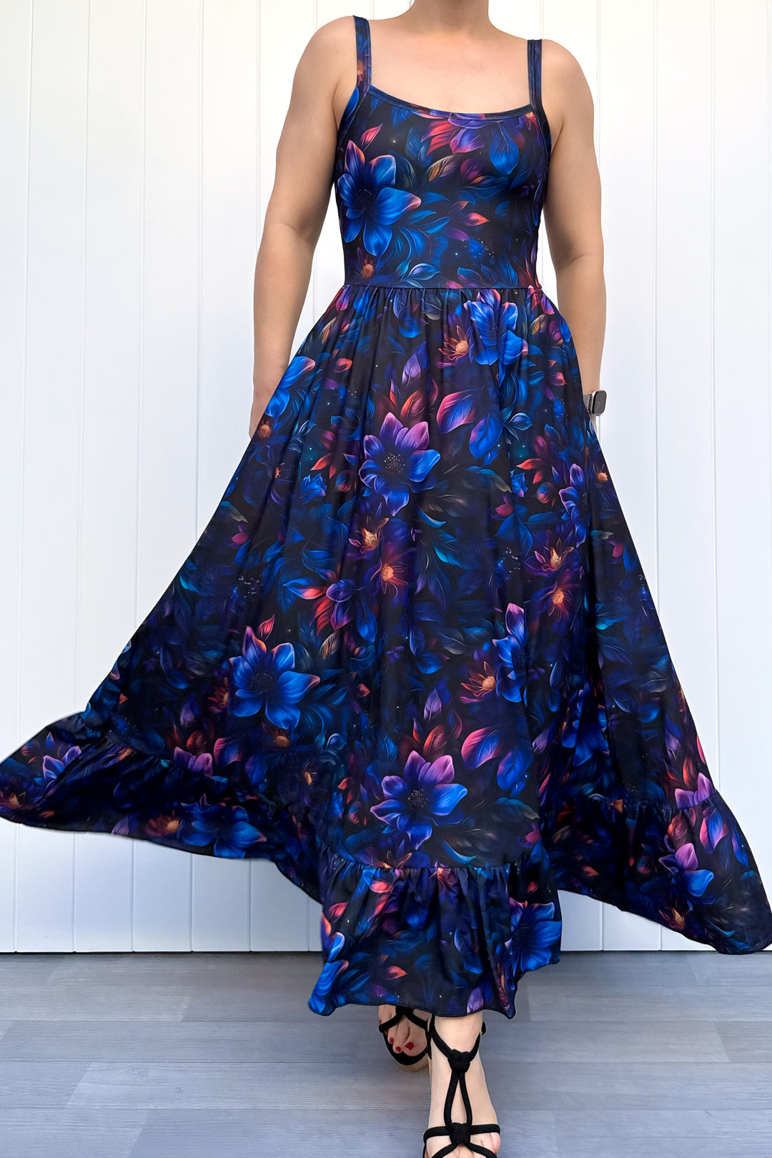 Celeste Maxi Dress - Obsidian Petal - Pockets