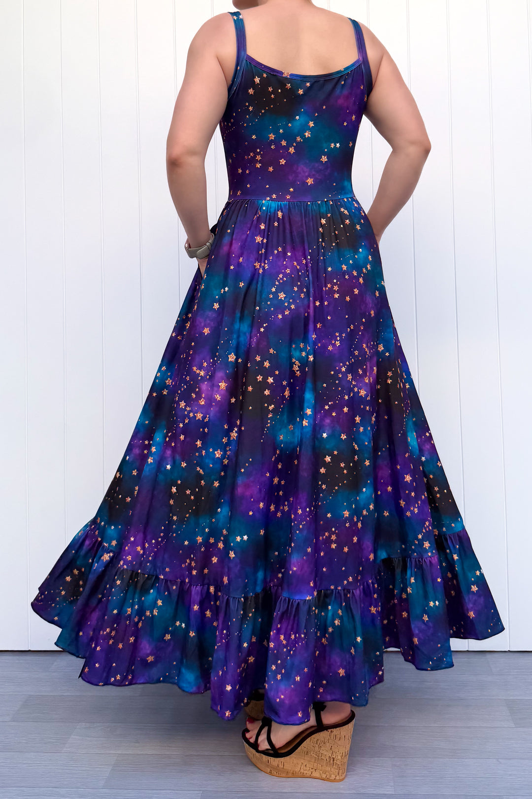 Celeste Maxi Dress - Universe Shimmer - Pockets