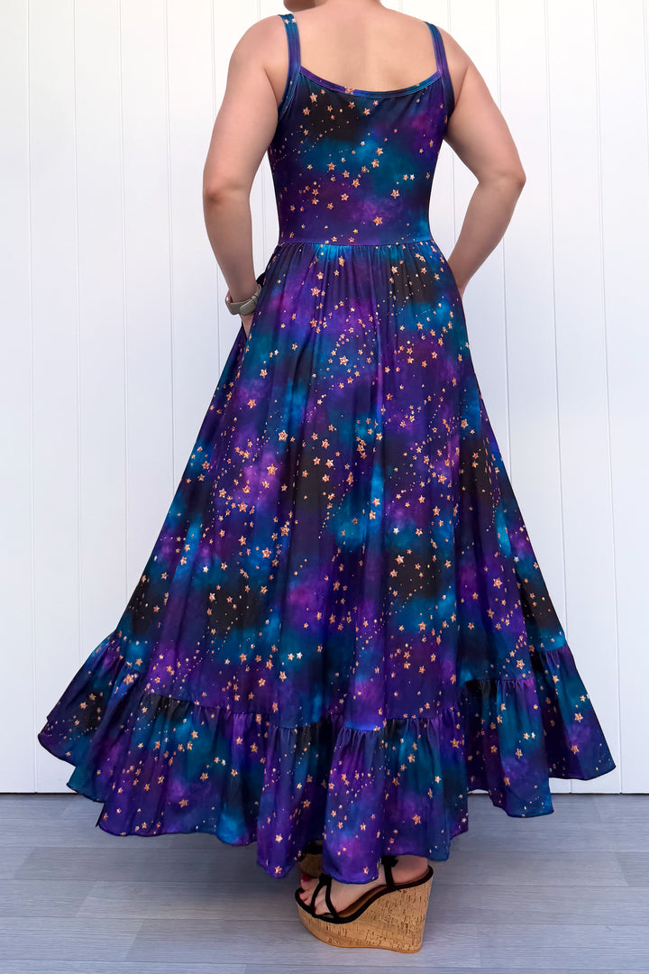 Celeste Maxi Dress - Universe Shimmer - Pockets