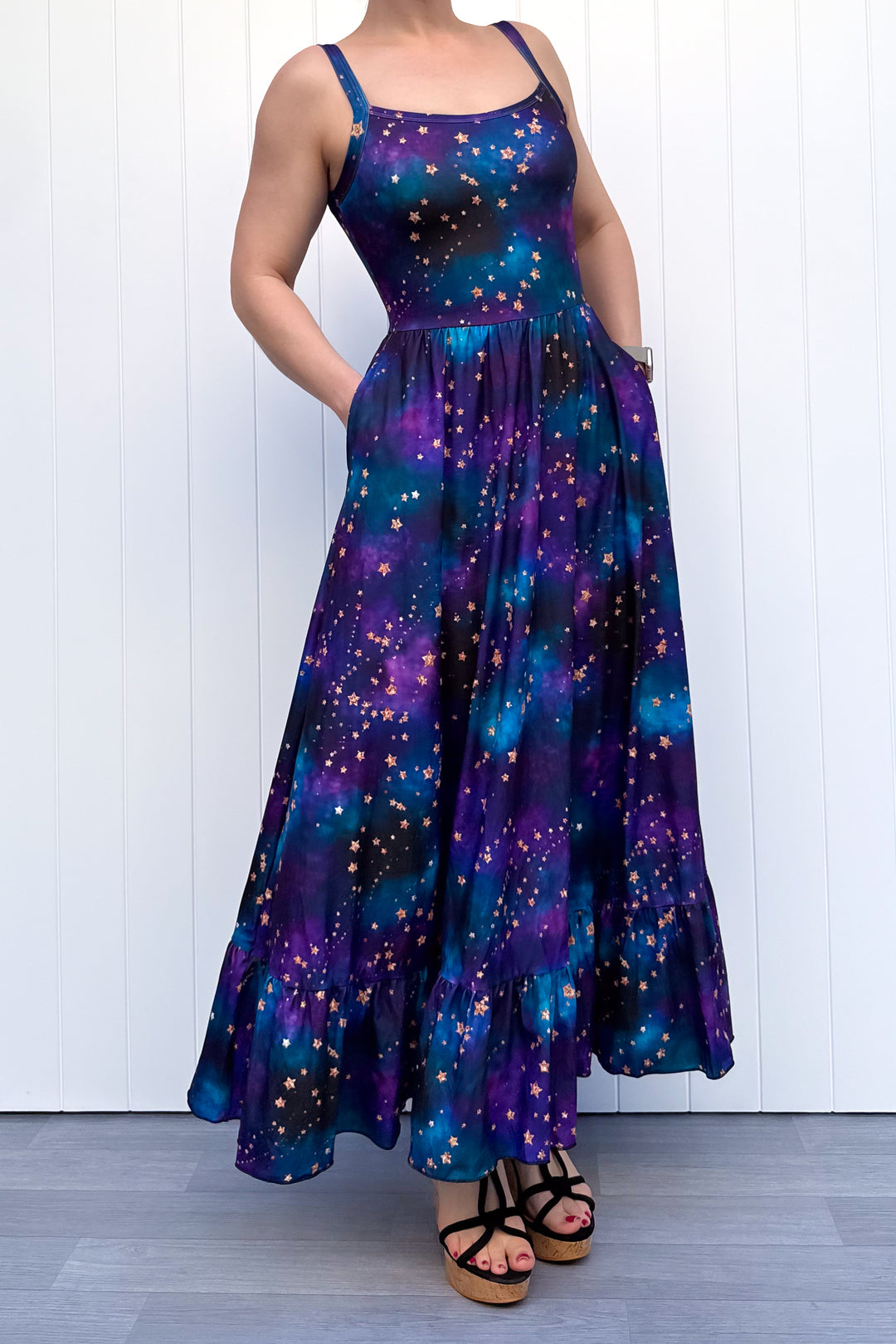 Celeste Maxi Dress - Universe Shimmer - Pockets