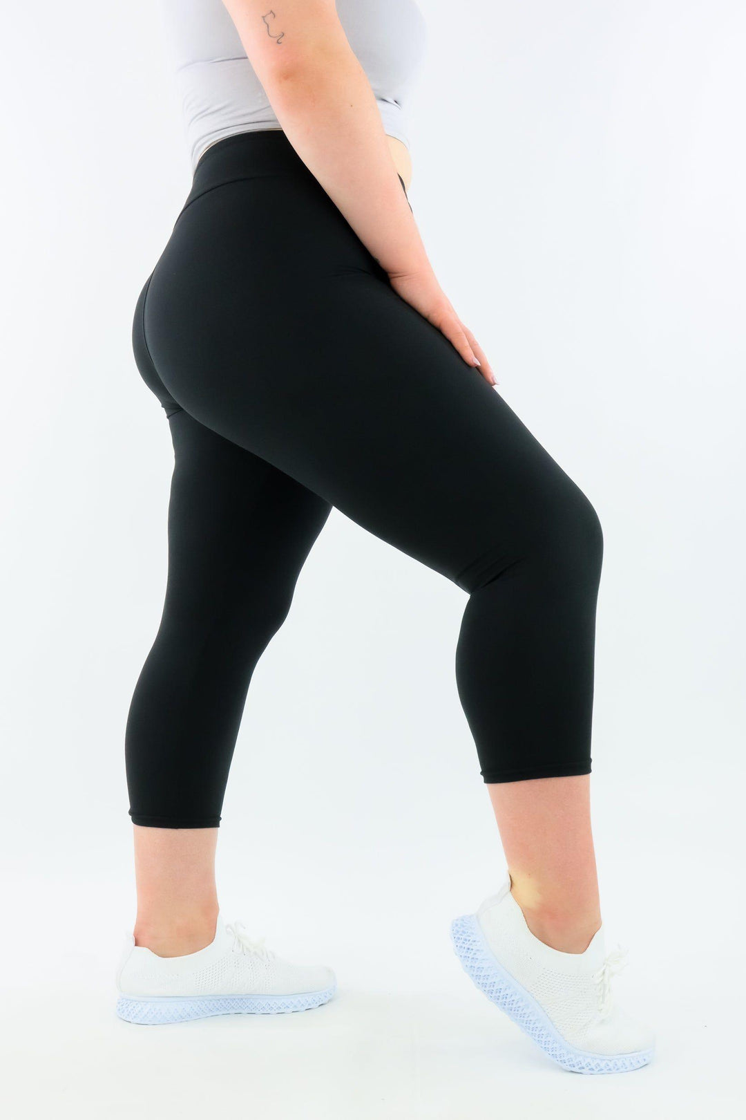 Plain Black - Casual - Capri Leggings - Pawlie