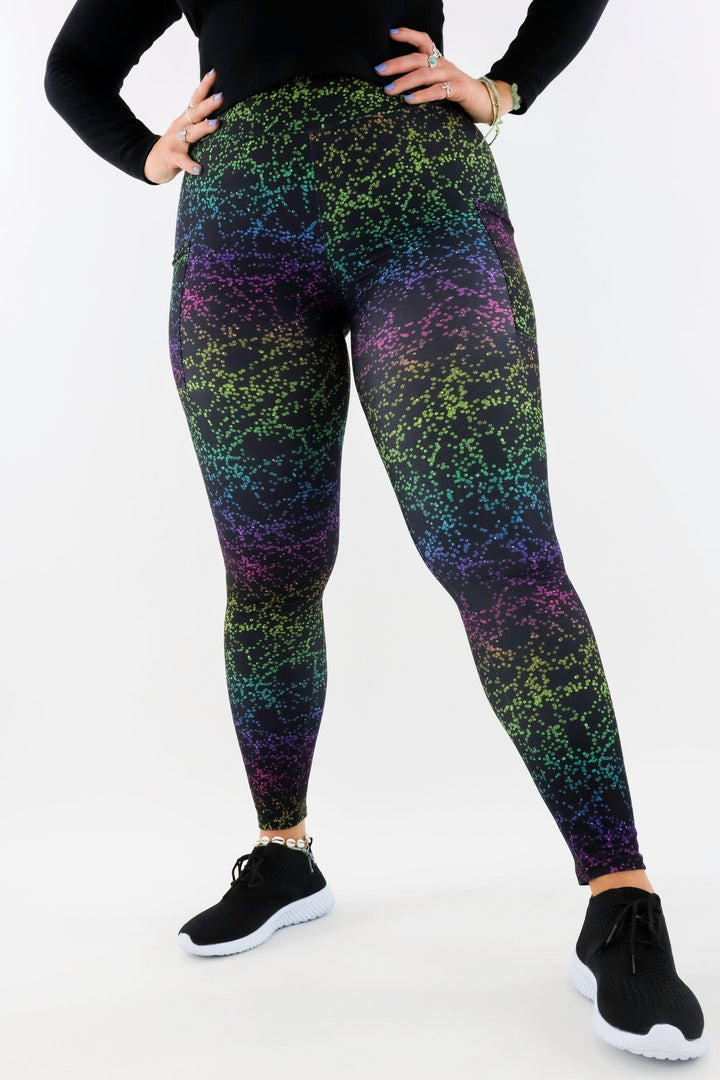 Rainbow Glitter - Casual - Regular Full Leggings - Pockets Casual Full Leggings - Pockets Pawlie   