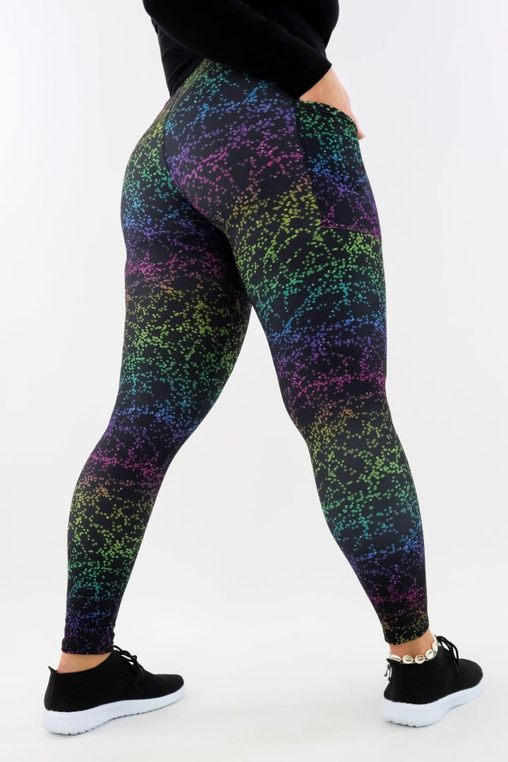 Rainbow Glitter - Casual - Regular Full Leggings - Pockets Casual Full Leggings - Pockets Pawlie   