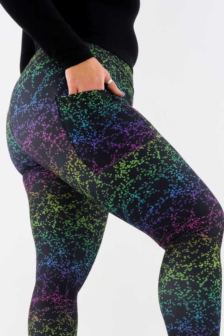 Rainbow Glitter - Casual - Regular Full Leggings - Pockets Casual Full Leggings - Pockets Pawlie   