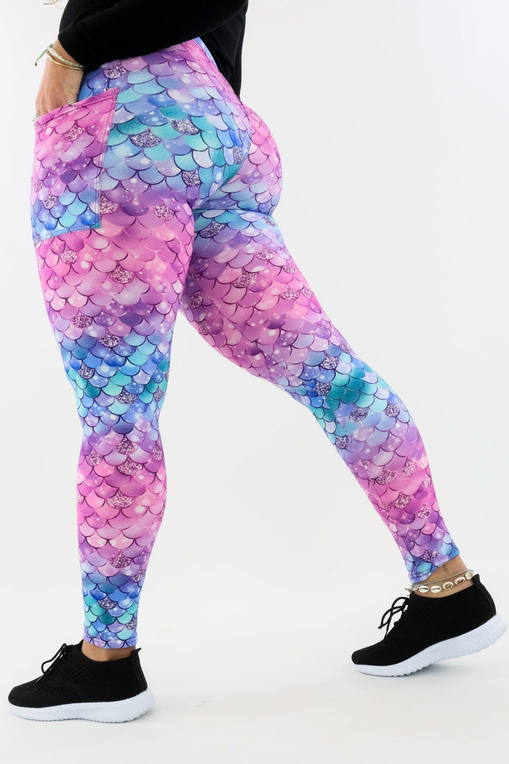 Lush Mermaid - Casual - Regular Full Leggings - Pockets Casual Full Leggings - Pockets Pawlie   