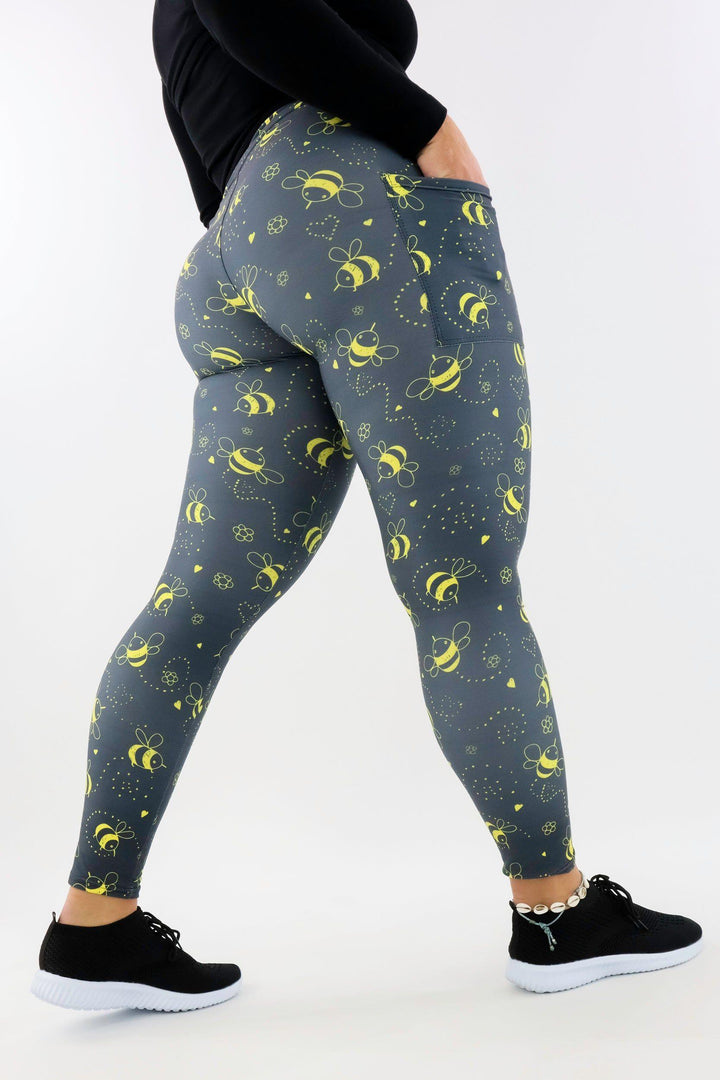Bumble Bee - Casual - Regular Full Leggings - Pockets Casual Full Leggings - Pockets Pawlie   