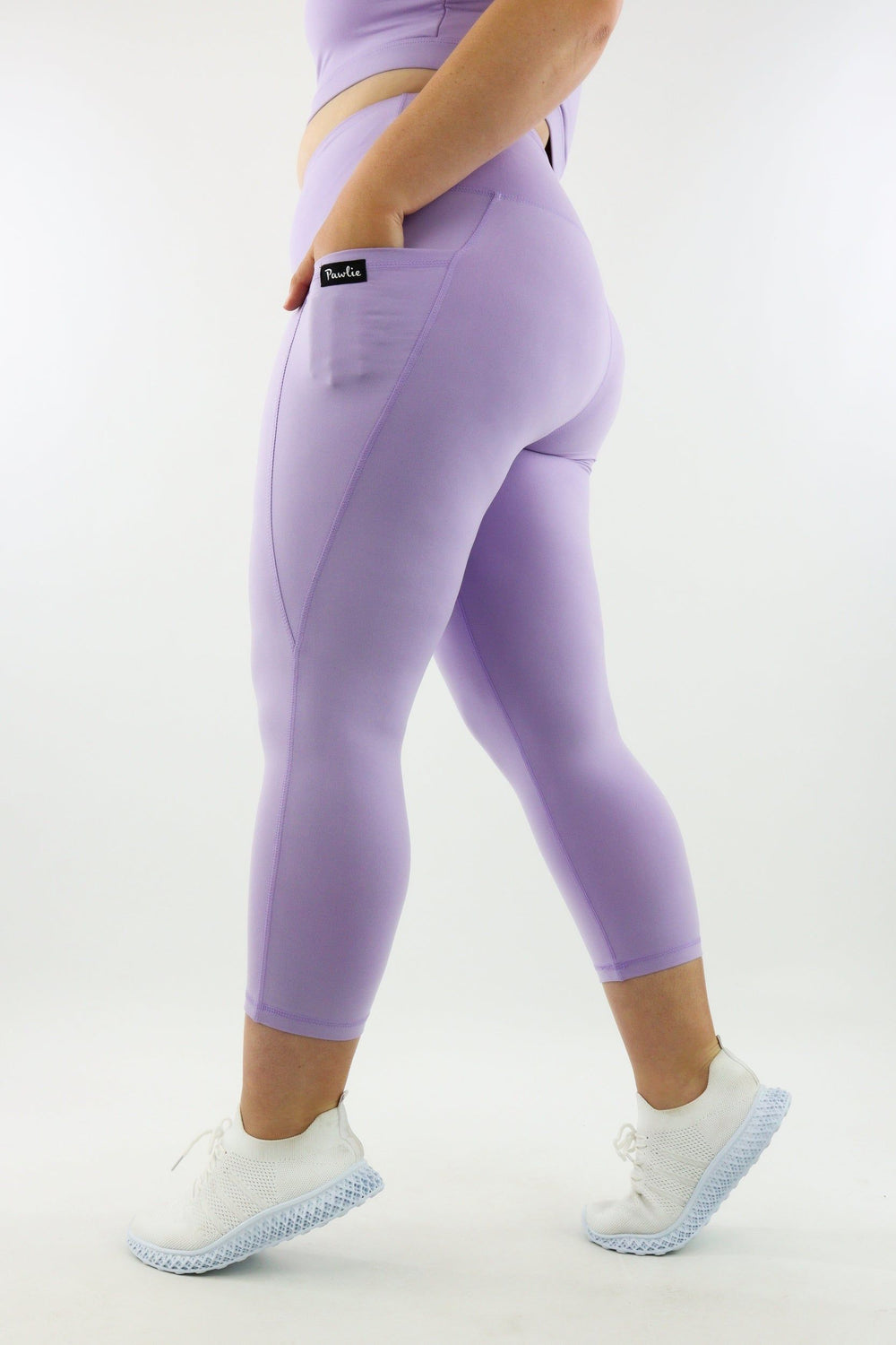 Light Purple - Leg Pockets - Capri Leggings - Hybrid 2.0 - Pawlie