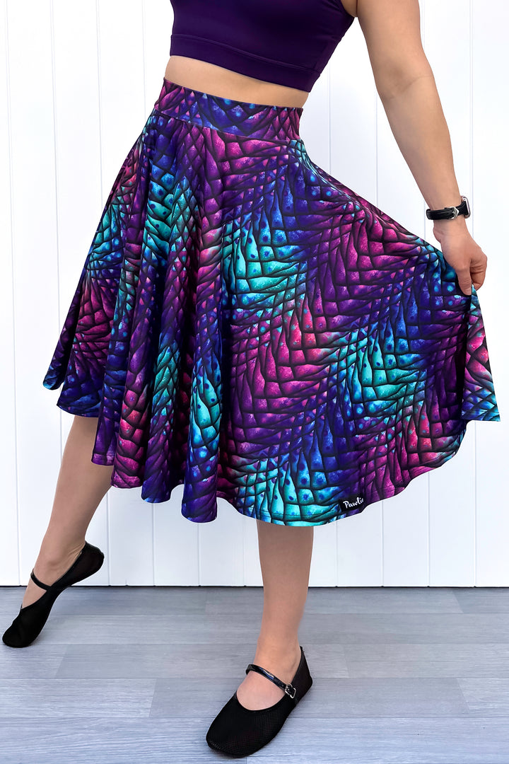 Seraphine Knee-Length Skirt - Radiant Dragon