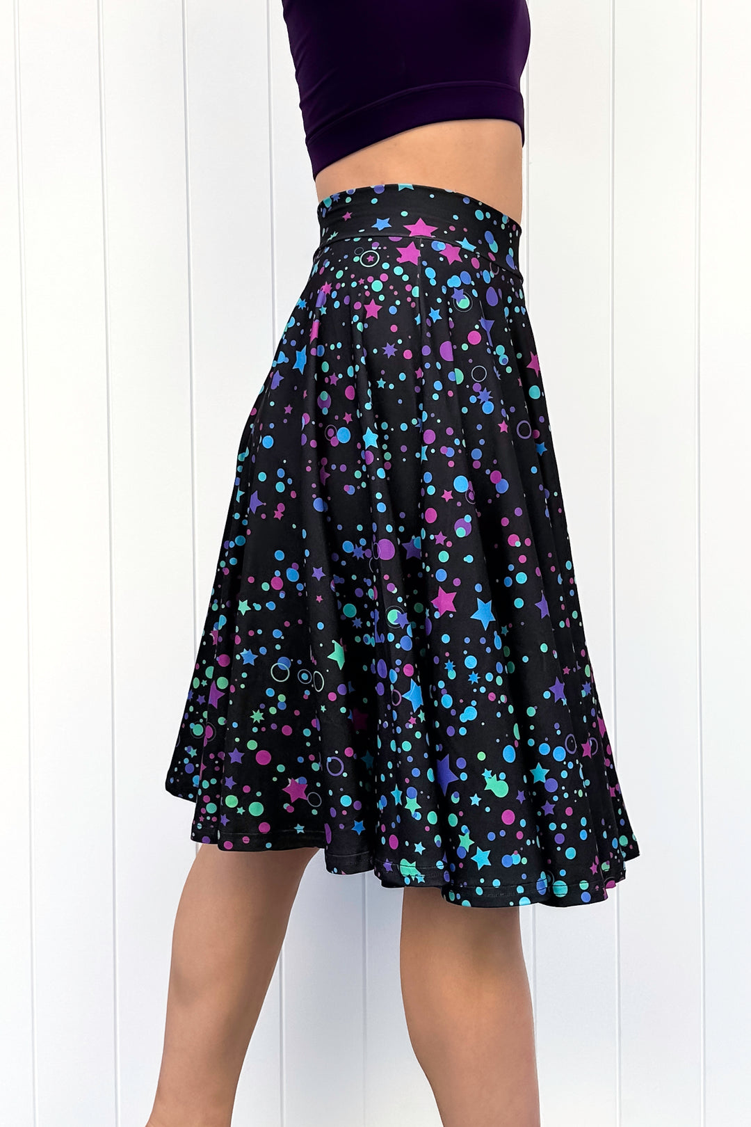 Seraphine Knee-Length Skirt - Neon Galaxy
