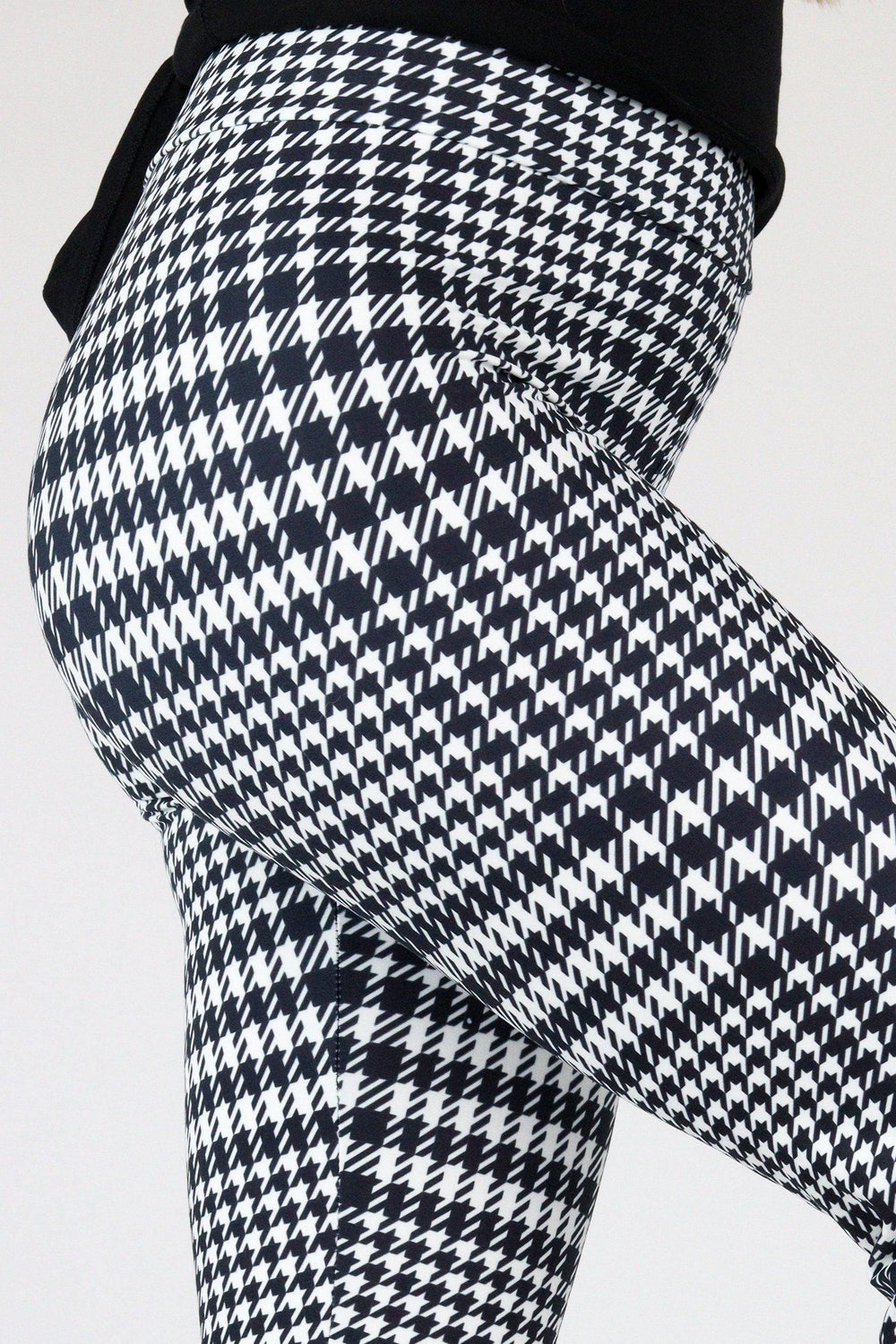 Houndstooth - Casual Capri Leggings Casual Capri Leggings Pawlie   