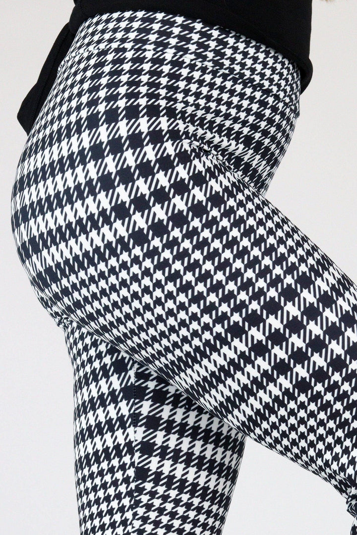 Houndstooth - Casual Capri Leggings Casual Capri Leggings Pawlie   