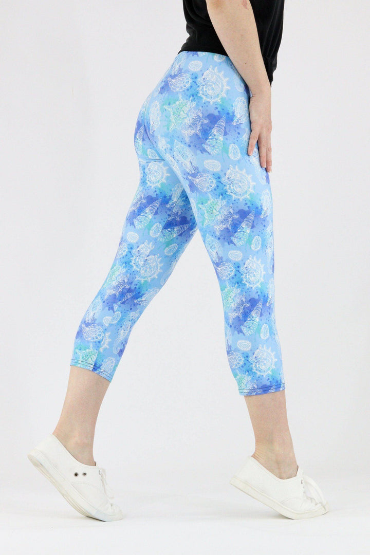 Ocean Calls - Casual Capri Leggings Casual Capri Leggings Pawlie   