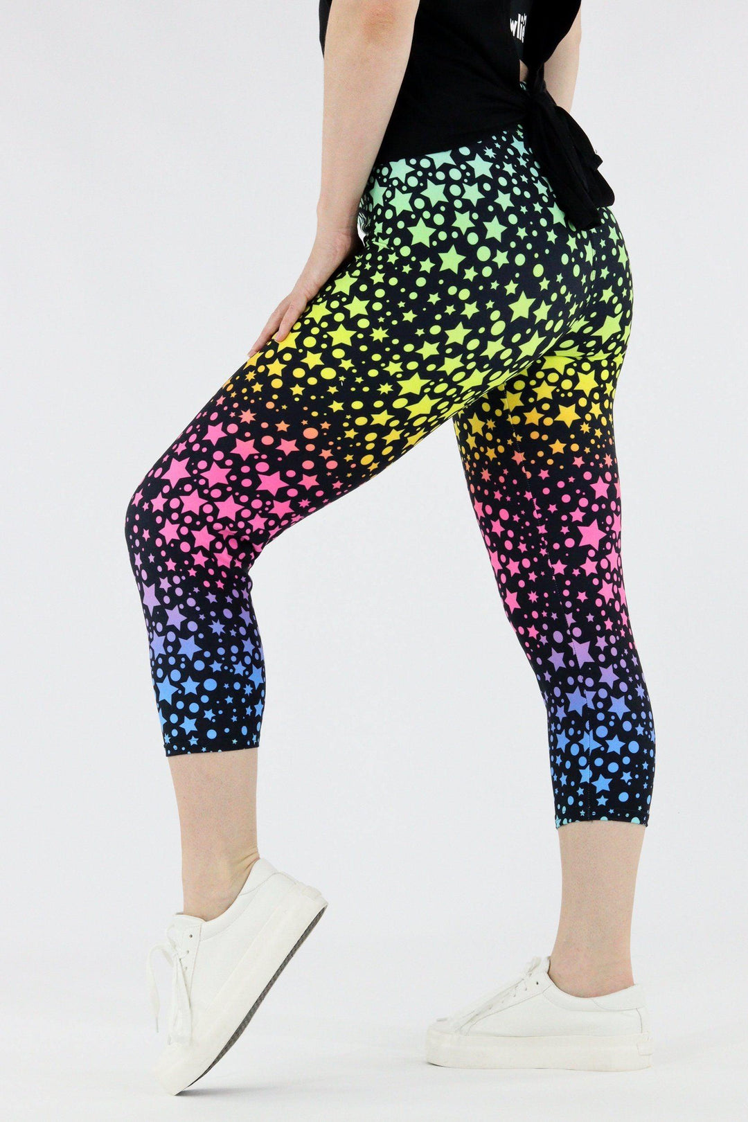 Rainbow Star Cluster - Casual Capri Leggings Casual Capri Leggings Pawlie   