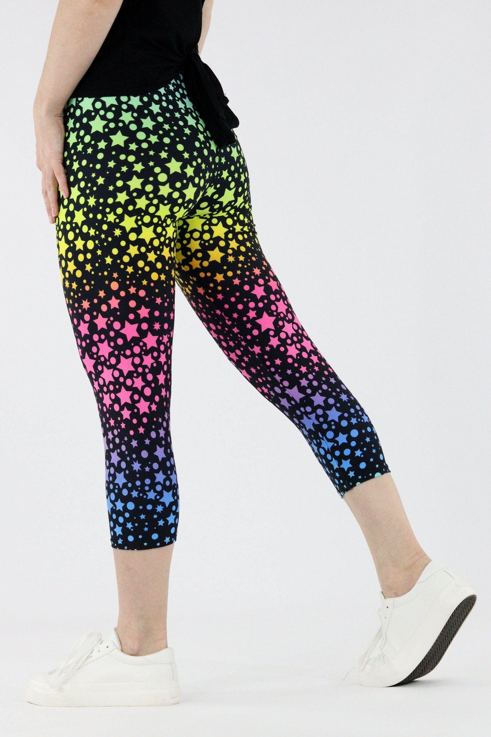 Rainbow Star Cluster - Casual Capri Leggings Casual Capri Leggings Pawlie   
