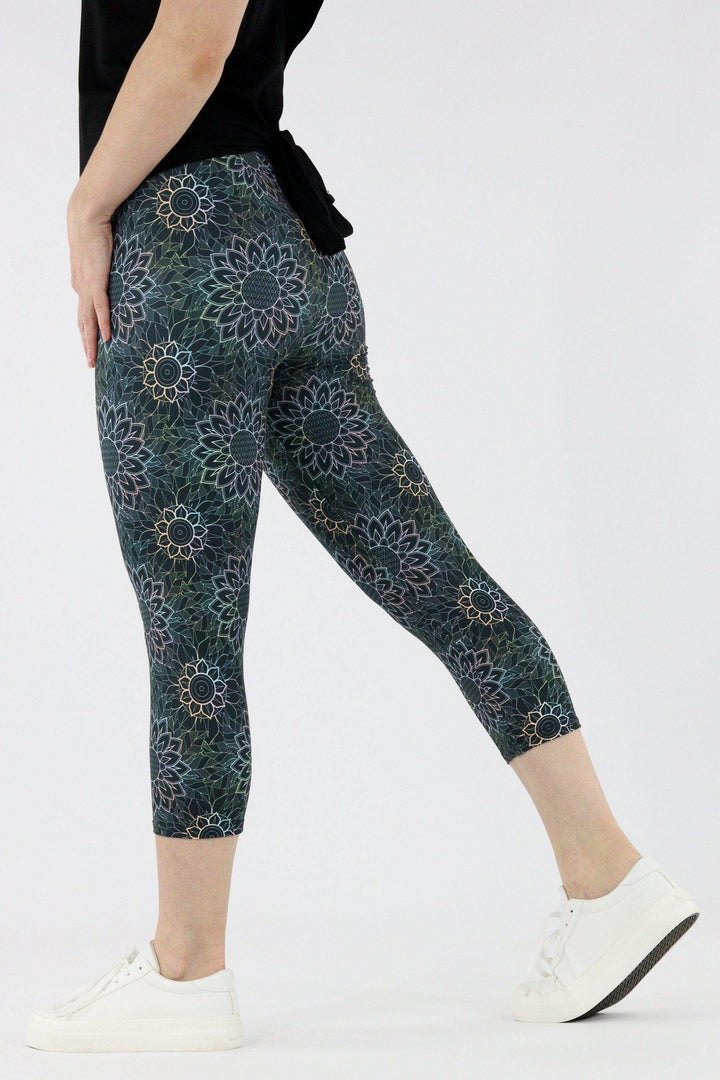 Ethereal Flower - Casual Capri Leggings Casual Capri Leggings Pawlie   