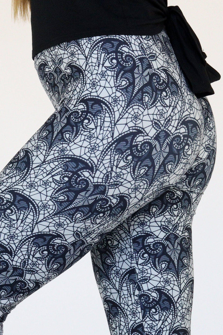 Bat Lace - Casual Capri Leggings Casual Capri Leggings Pawlie   