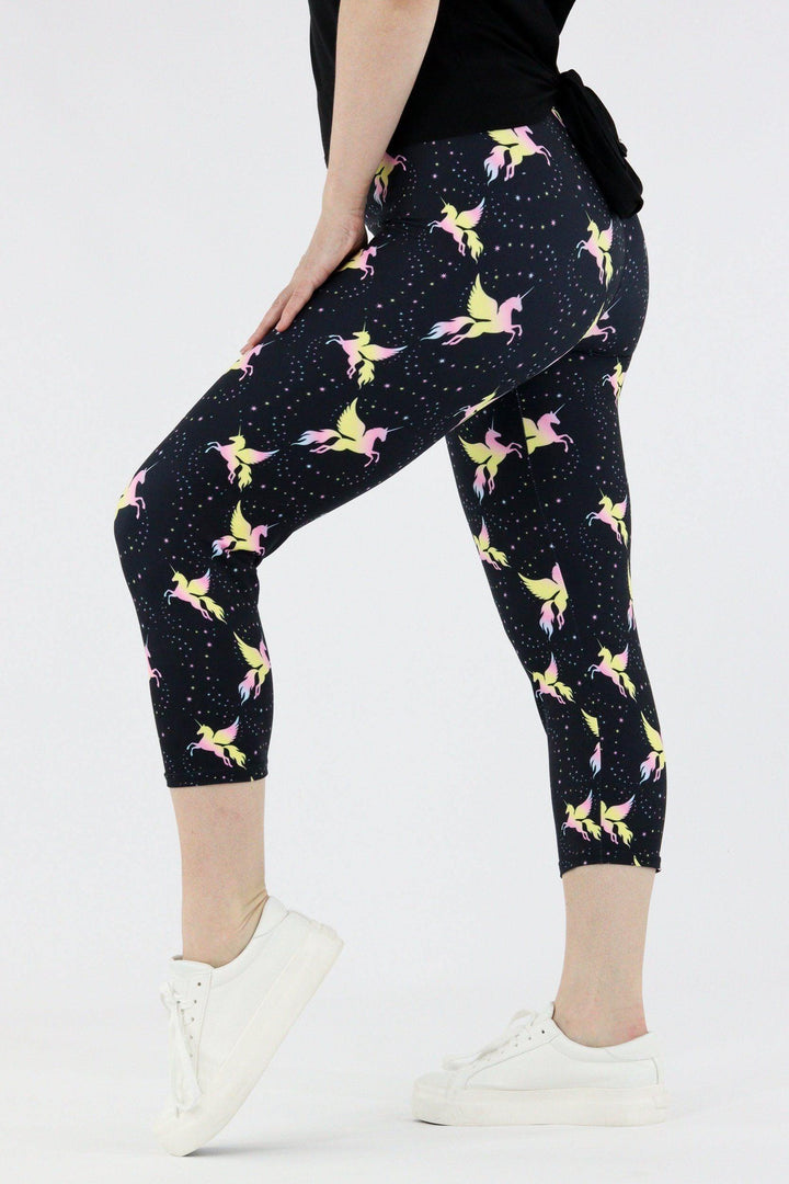 Unicorn Shimmer - Casual Capri Leggings Casual Capri Leggings Pawlie   