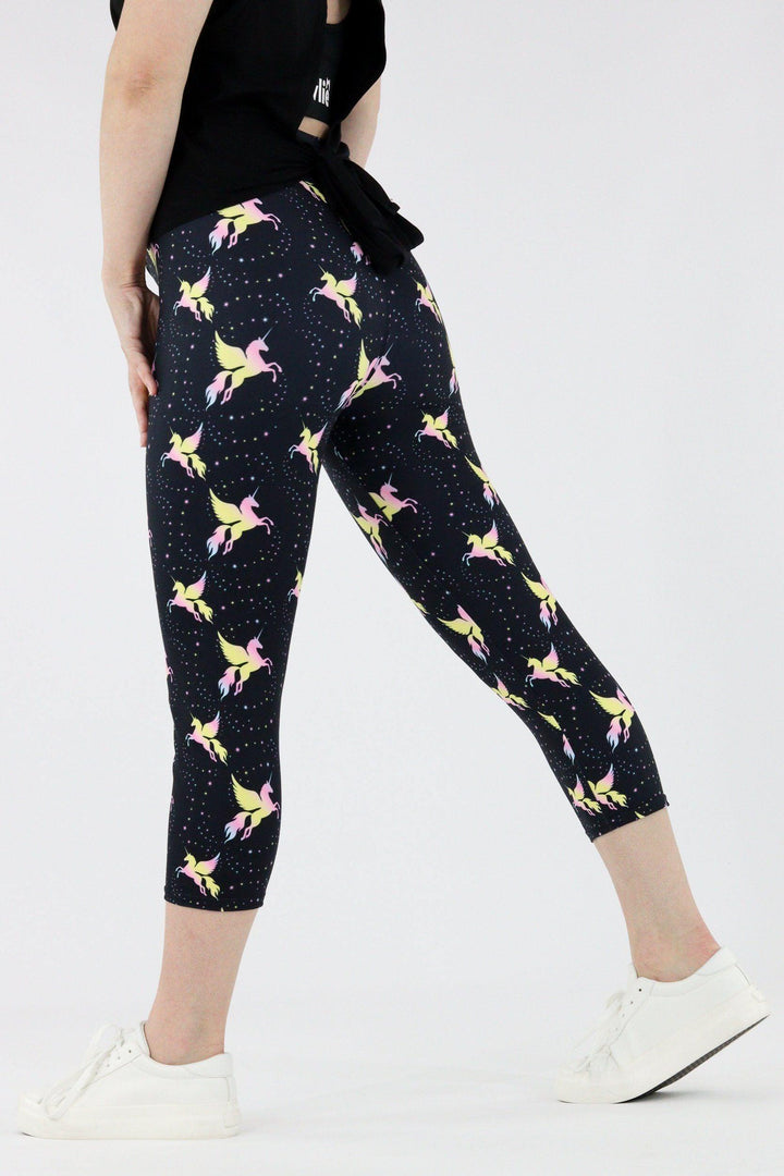 Unicorn Shimmer - Casual Capri Leggings Casual Capri Leggings Pawlie   