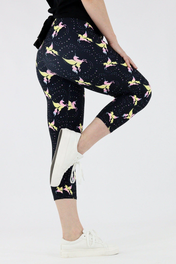 Unicorn Shimmer - Casual Capri Leggings Casual Capri Leggings Pawlie   
