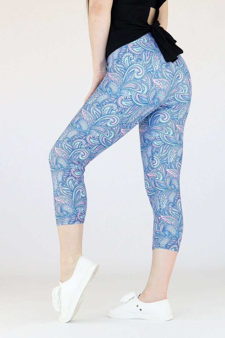 Pretty Paisley - Casual Capri Leggings Casual Capri Leggings Pawlie   
