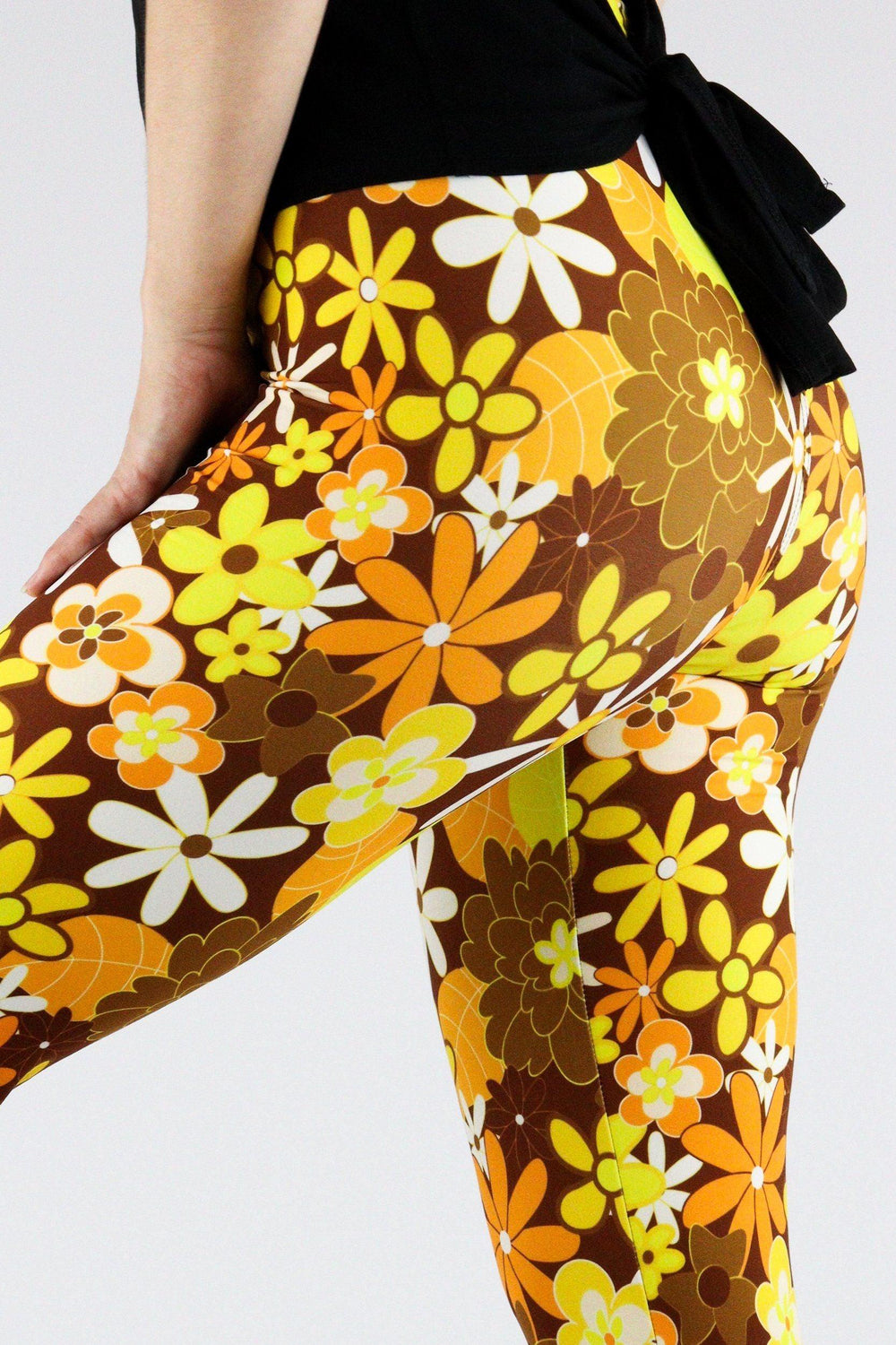 70s Flower - Casual Leggings Casual Full Leggings Pawlie   