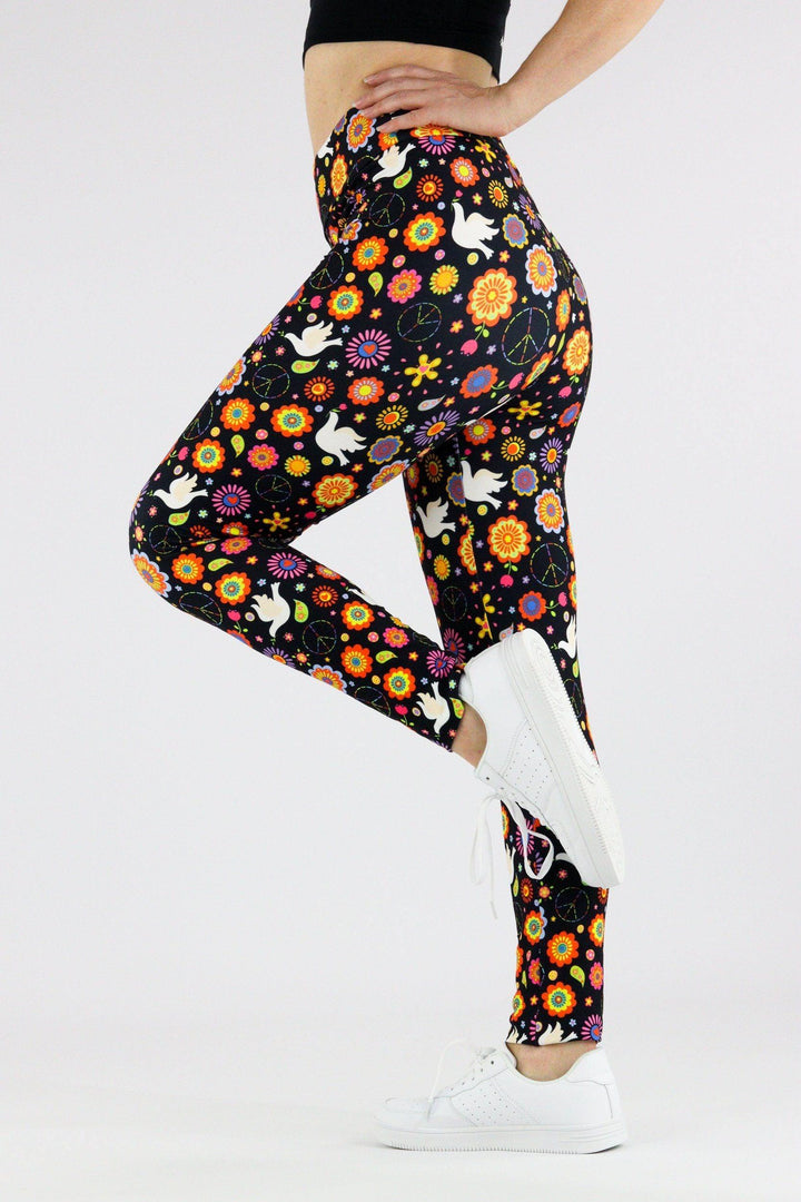 Peace Vibes - Casual Leggings Casual Full Leggings Pawlie   