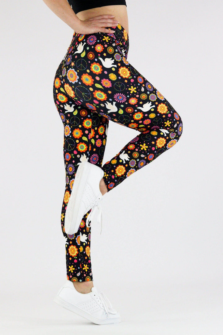 Peace Vibes - Casual Leggings Casual Full Leggings Pawlie   