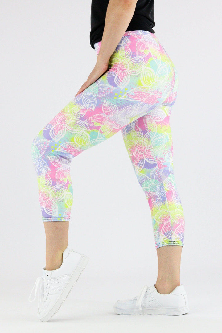 Freedom Flower - Casual Capri Leggings Casual Capri Leggings Pawlie   