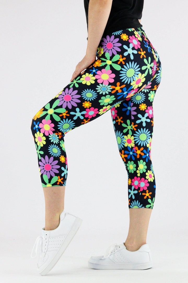 Flower Power - Casual Capri Leggings Casual Capri Leggings Pawlie   