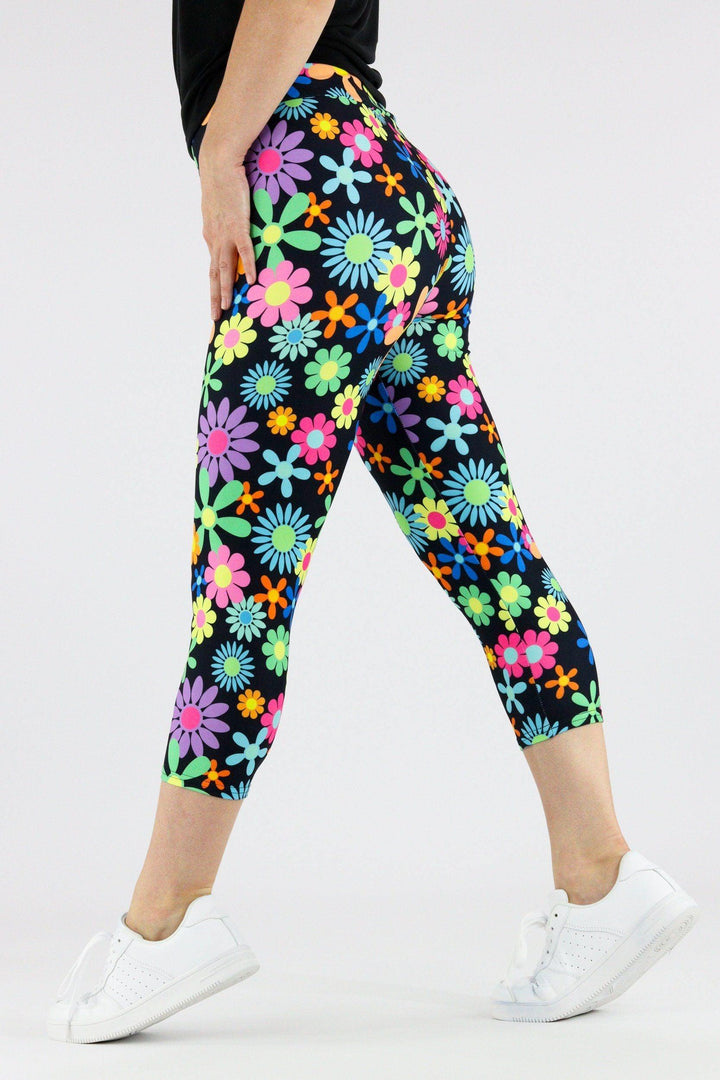 Flower Power - Casual Capri Leggings Casual Capri Leggings Pawlie   
