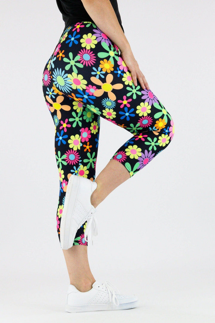 Flower Power - Casual Capri Leggings Casual Capri Leggings Pawlie   
