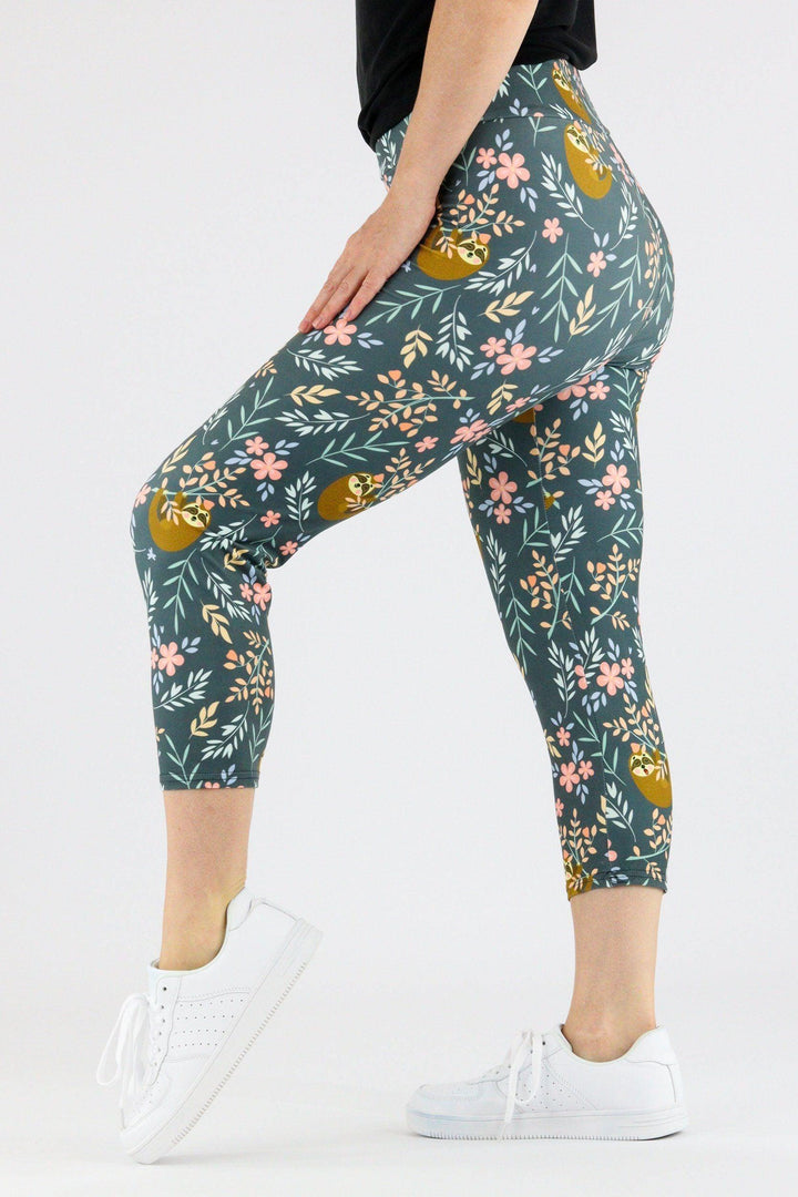 Sloth Petals - Casual Capri Leggings Casual Capri Leggings Pawlie   