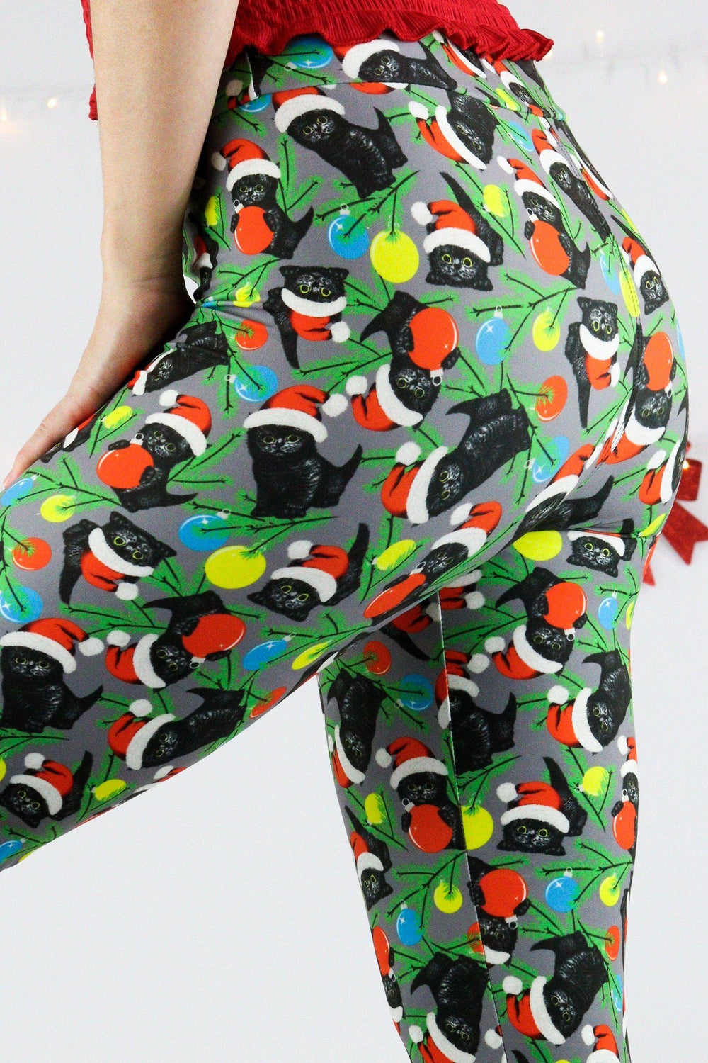Christmas Cats - Casual Capri Leggings Casual Capri Leggings Pawlie   