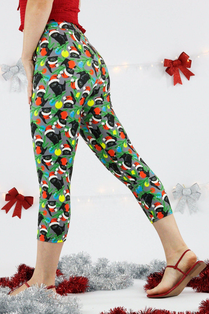 Christmas Cats - Casual Capri Leggings Casual Capri Leggings Pawlie   