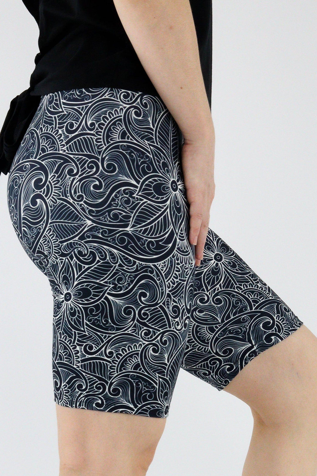 Monochrome Paisley - Casual - Long Shorts Casual Shorts Pawlie   
