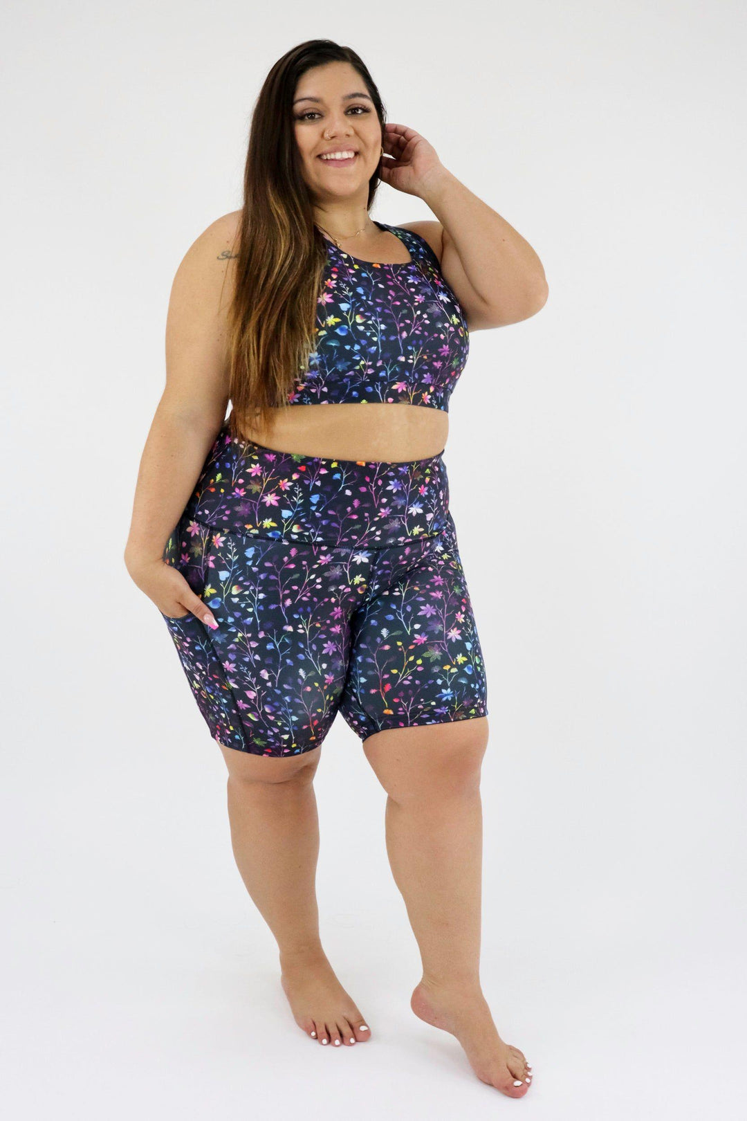 Little Leaves - Dynamic Active - Pocket Mid Shorts - Silicone Active Shorts Pawlie   