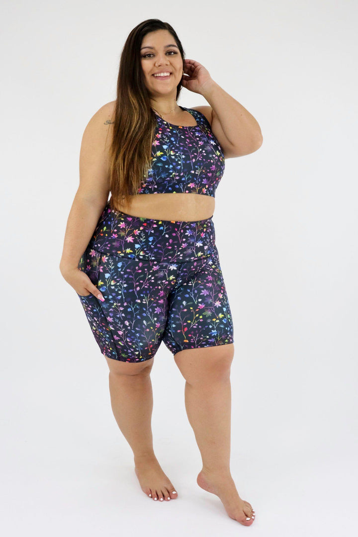 Little Leaves - Dynamic Active - Pocket Mid Shorts - Silicone Active Shorts Pawlie   