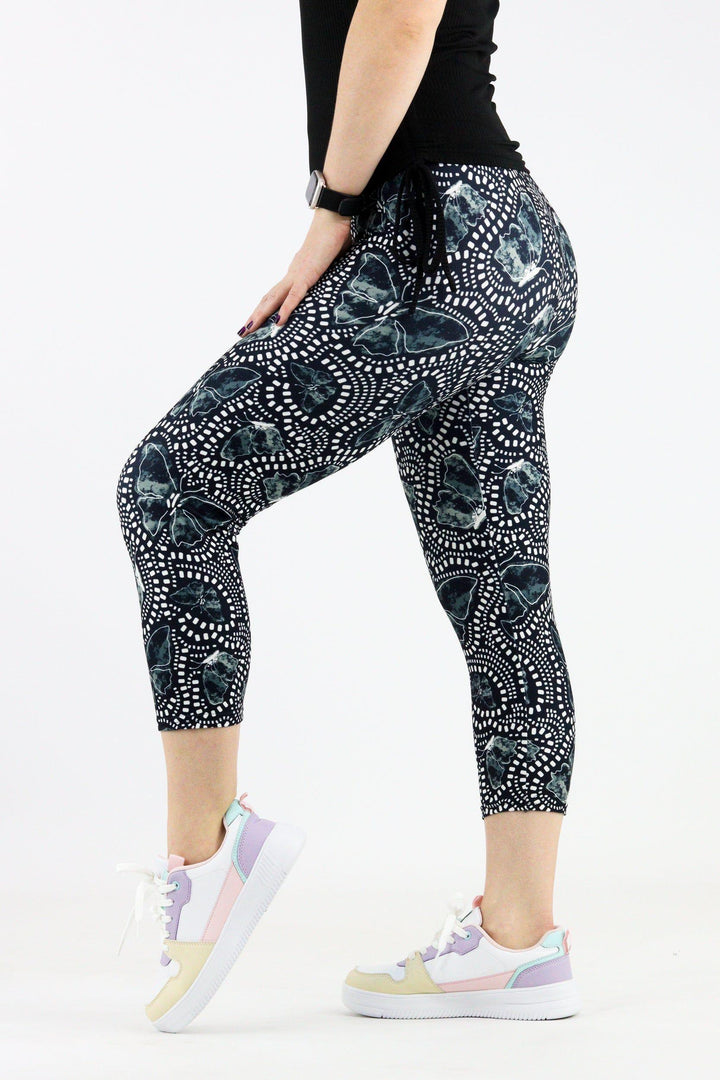 Butterfly Textures - Casual Capri Leggings Casual Capri Leggings Pawlie   