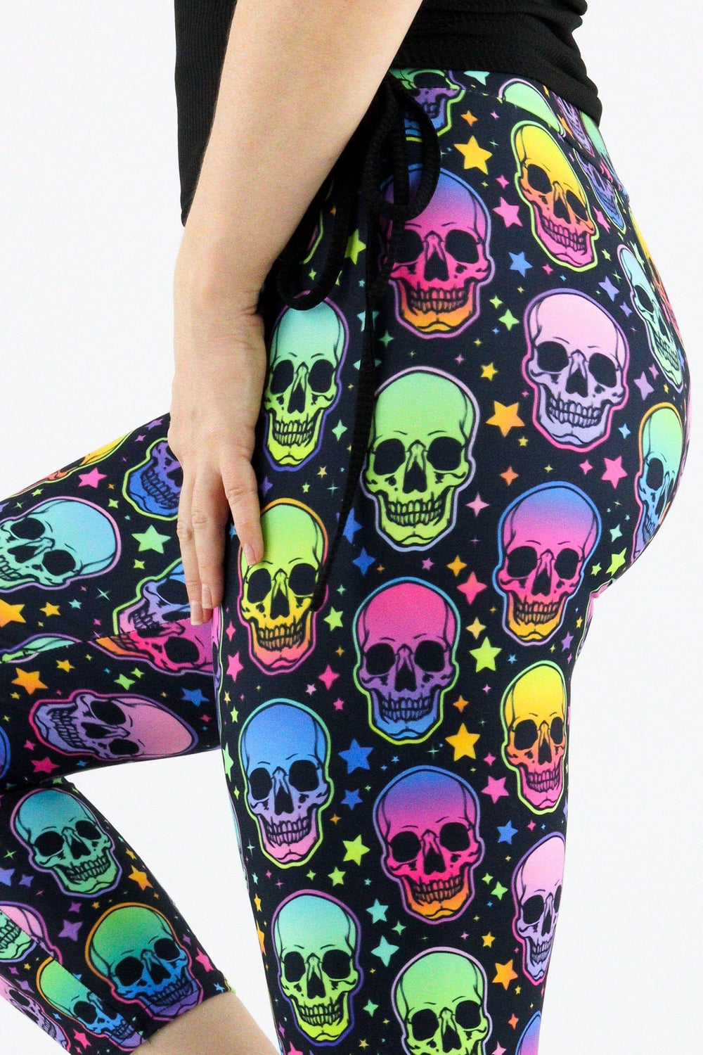 Skull Super Star - Casual Capri Leggings Casual Capri Leggings Pawlie   